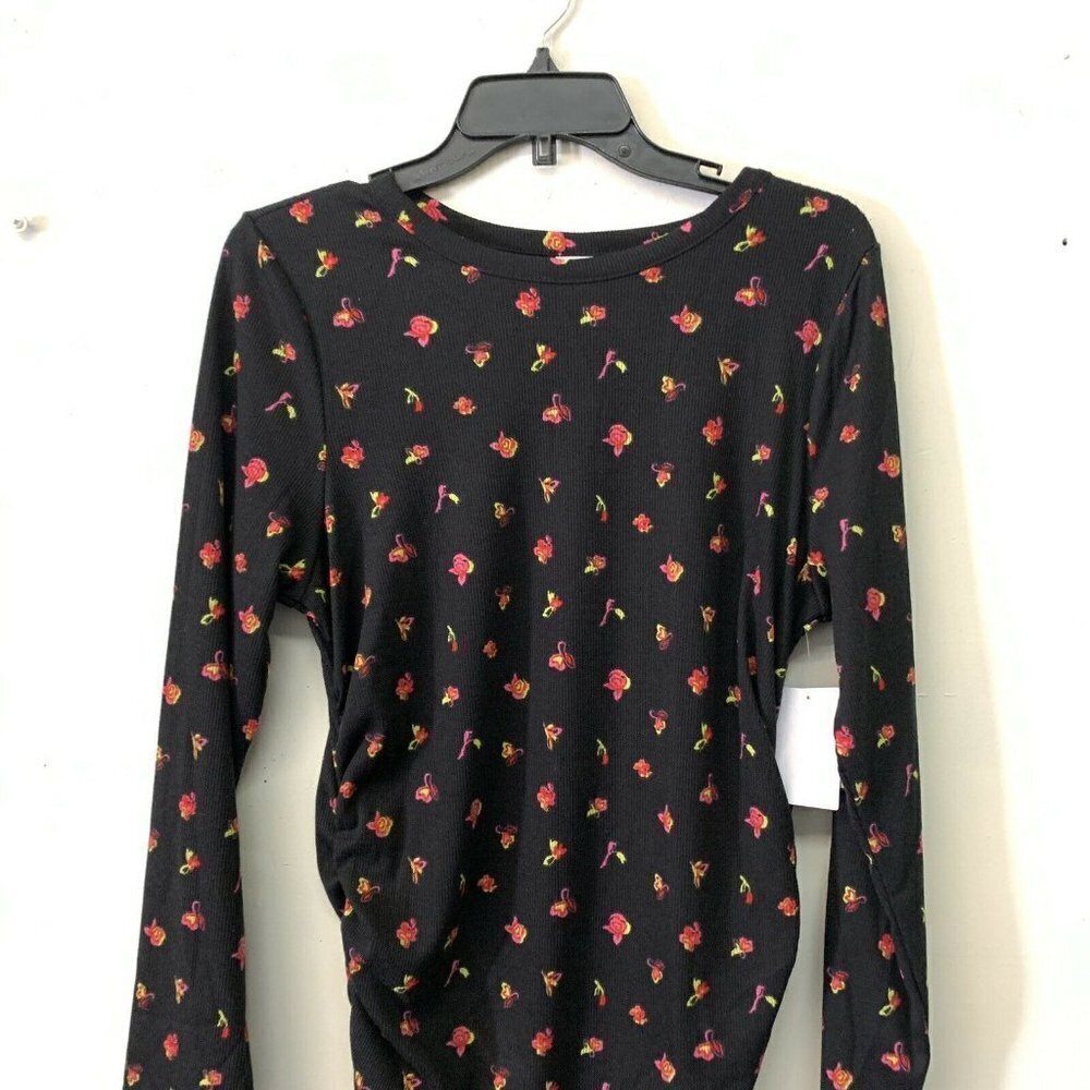 ABOUND Womens Multicolor Floral Print Long Sleeve Ruched Sheath Dress Size XL - Picture 3 of 6